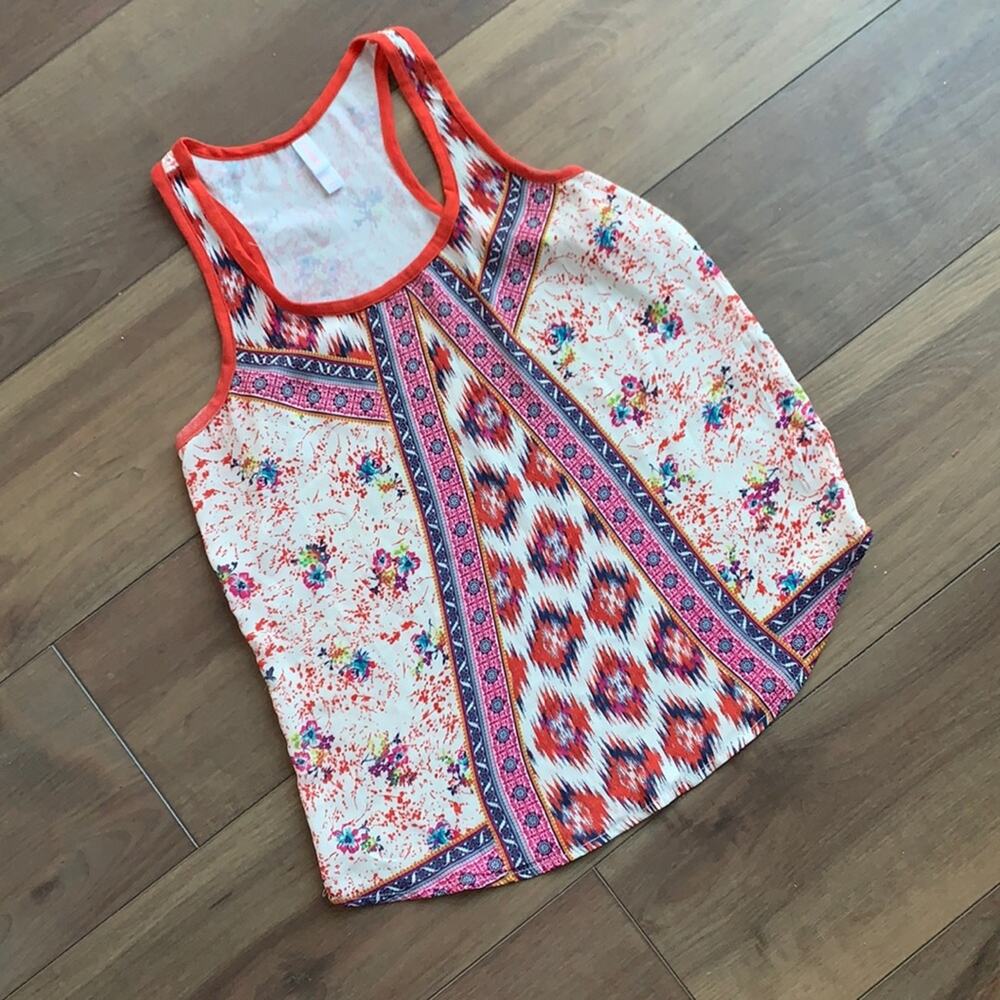 Xhilaration Aztec Racer Back Tank Top Sz S